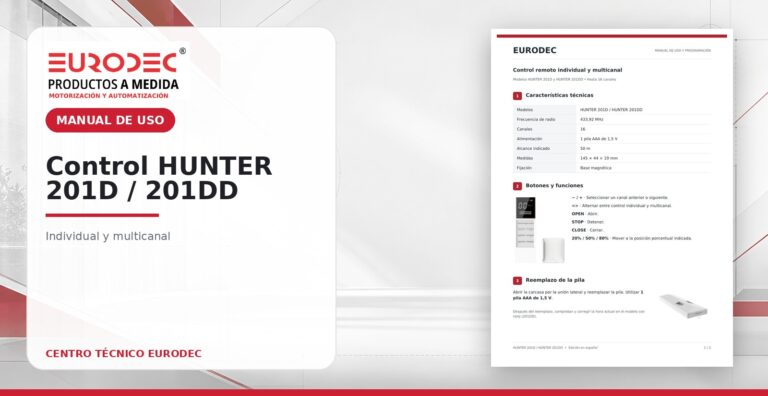 Portada del manual de uso del control remoto HUNTER 201D y 201DD