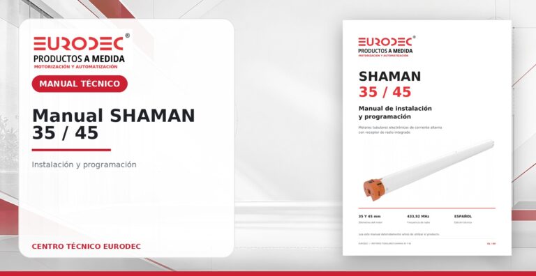 Portada del manual de instalación y programación de motores SHAMAN 35 y 45